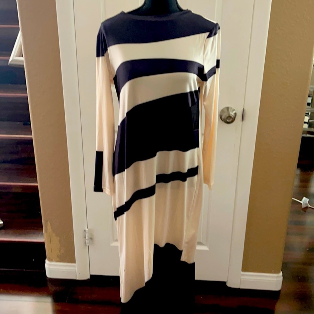Women’s black and white silkies nylon dress size small full length